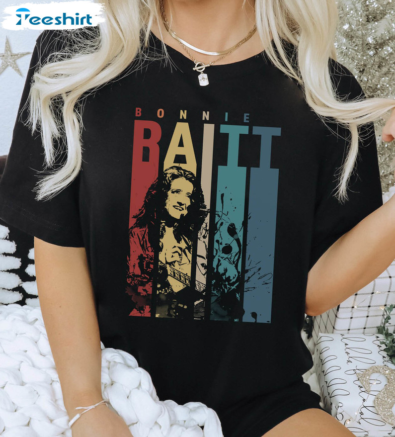Bonnie Raitt Vintage Shirt, Trendy Music Short Sleeve Tee Tops