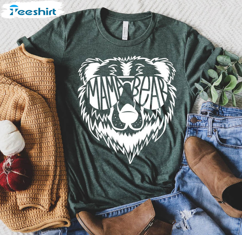 Mama Bear Cute Shirt, Trendy Animal Nature Lover Crewneck Sweatshirt