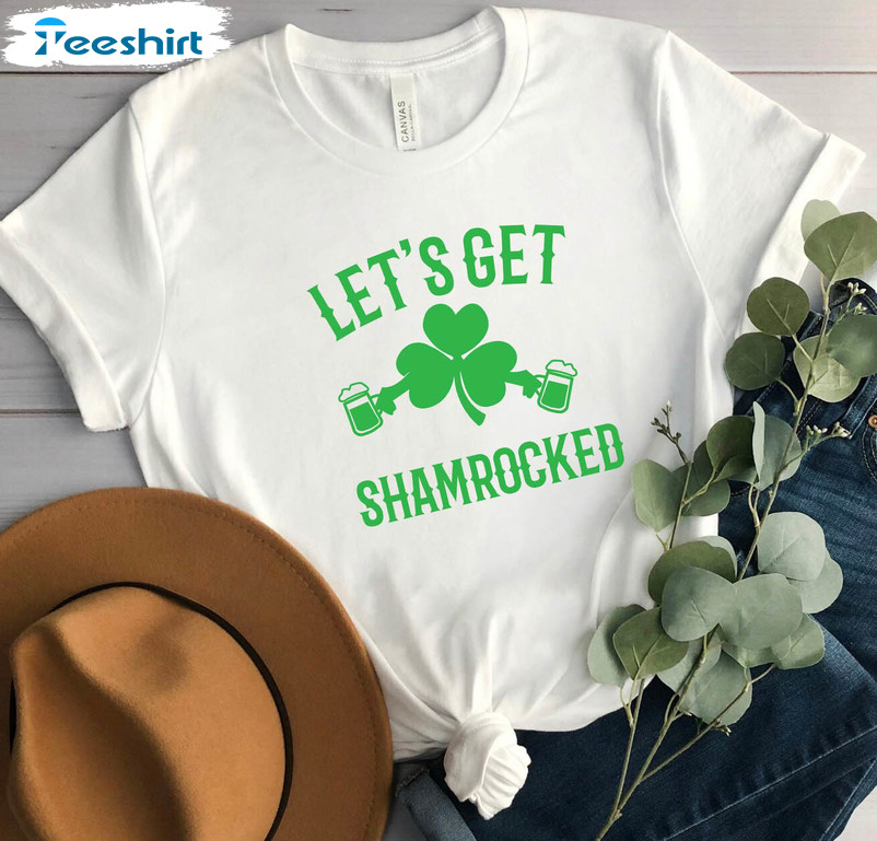 Let's Get Shamrocked Cute Shirt, St Patricks Day Funny Unisex T-shirt Long Sleeve