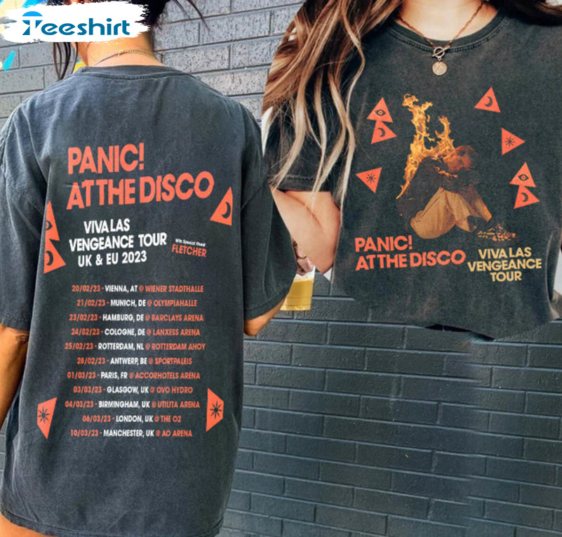 Panic At The Disco Tour 2023 Trendy Shirt, Viva Las Vengeance Tour Unisex T-shirt Unisex Hoodie