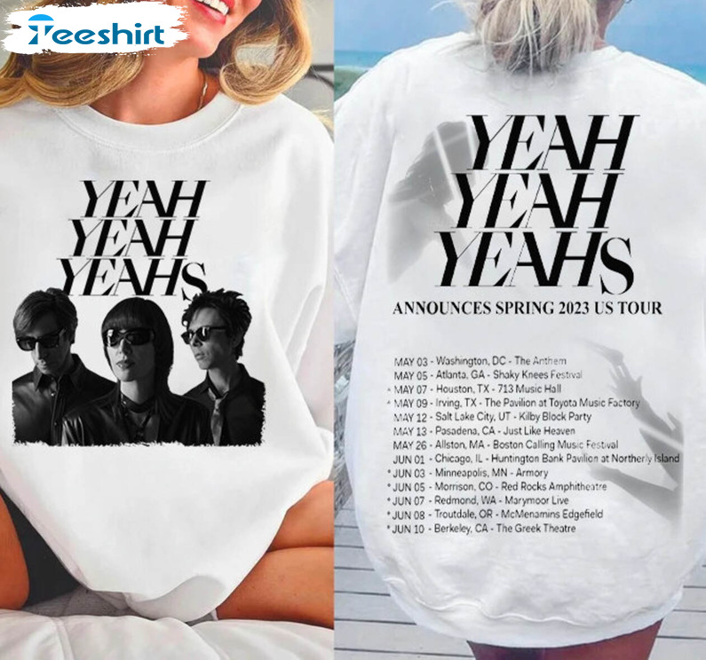 Yeah Yeah Yeahs Band Announces Spring 2023 Shirt, Trendy Short Sleeve Crewneck