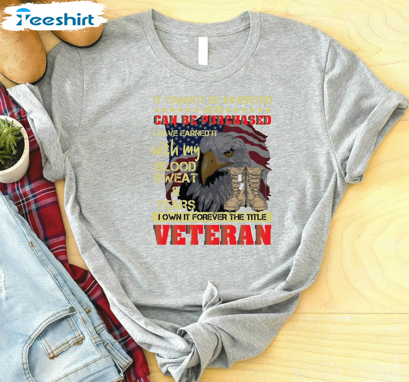 Can Be Purchased Veteran Shirt, Veteran Dad Short Sleeve Crewneck