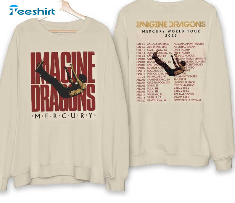 Magine Dragon Mercury World 2023 Shirt, Imagine Dragon Trendy Crewneck Unisex T-shirt