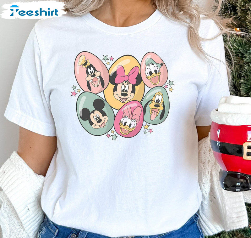 Happy Easter Day Cute Shirt, Mickey And Friends Easter Egg Short Sleeve ...