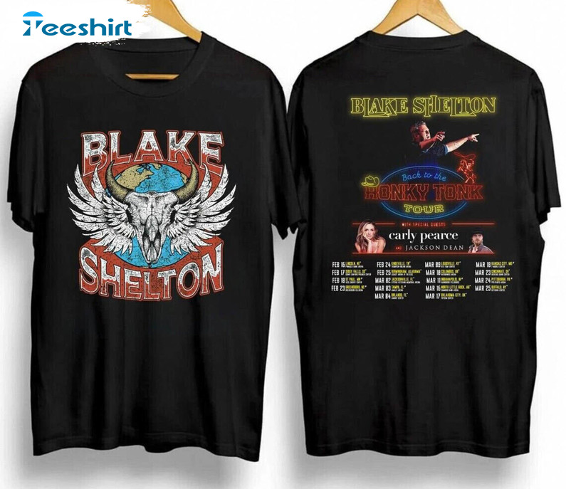 Blake Shelton 2023 Tour Shirt, The Honky Tonky Unisex T-shirt Tee Tops