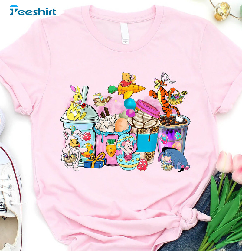 Disney Family Easter Coffee Shirt , Tigger Piglet Eeyore Easter Coffee Unisex Hoodie Long Sleeve