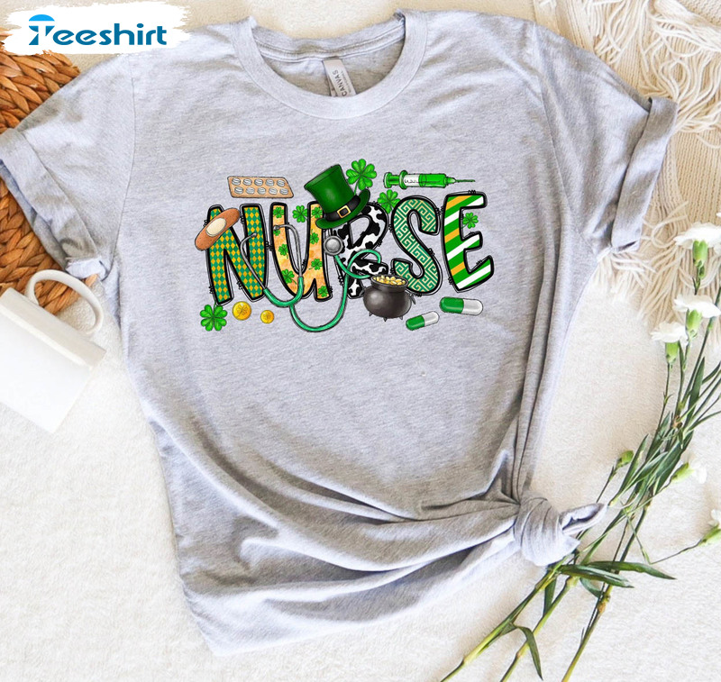 Nurse St Patricks Day Shirt, Cute Pharmacist Critical Long Sleeve Sweatshirt