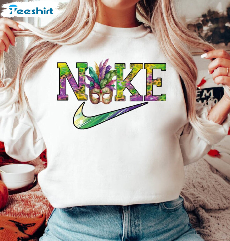 Nike Mardi Gras Sweatshirt, Fleur De Lis Louisiana Tee Tops Short Sleeve