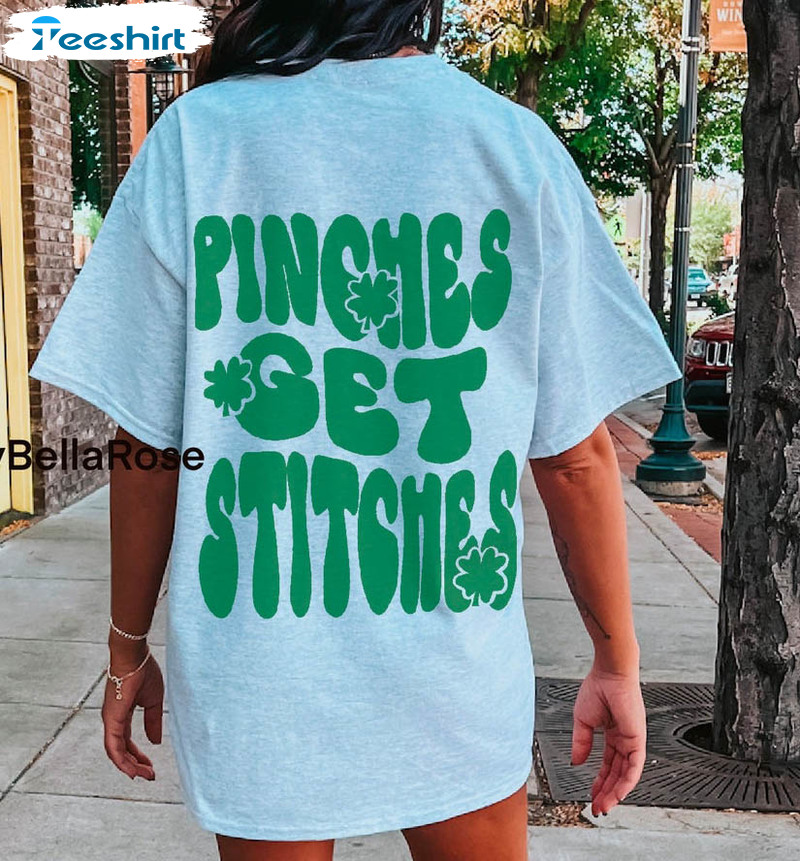 Pinches Get Stitches Shirt, St Patricks Day Irish Funny Long Sleeve Unisex Hoodie