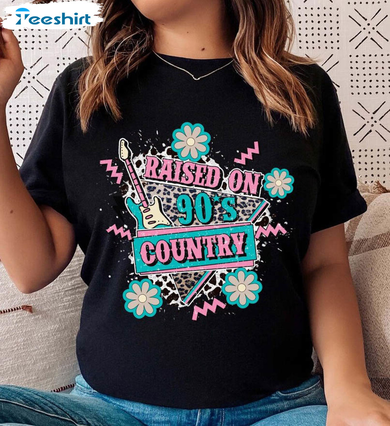 Raised On 90's Country Vinatge Shirt, Radio Cute Long Sleeve Unisex Hoodie