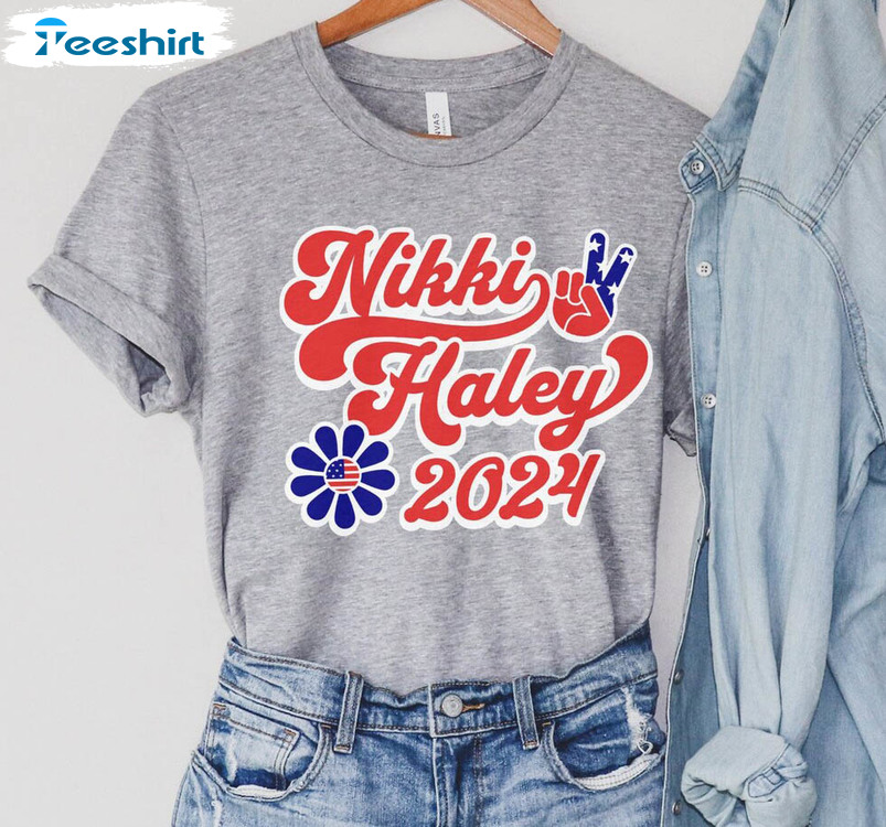 Nikki Haley 2024 Vintage Shirt, Haley For President Crewneck Long Sleeve
