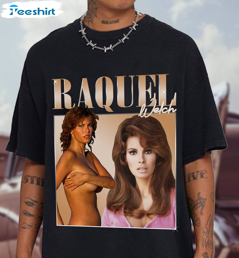 Raquel Welch Shirt, Vintage Raquel Welch One Million Years Unisex Hoodie Short Sleeve