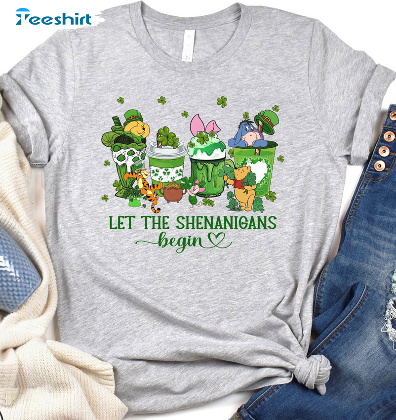 Let The Shenanigans Begin Funny Shirt, Luck Of The Irish Crewneck Unisex Hoodie