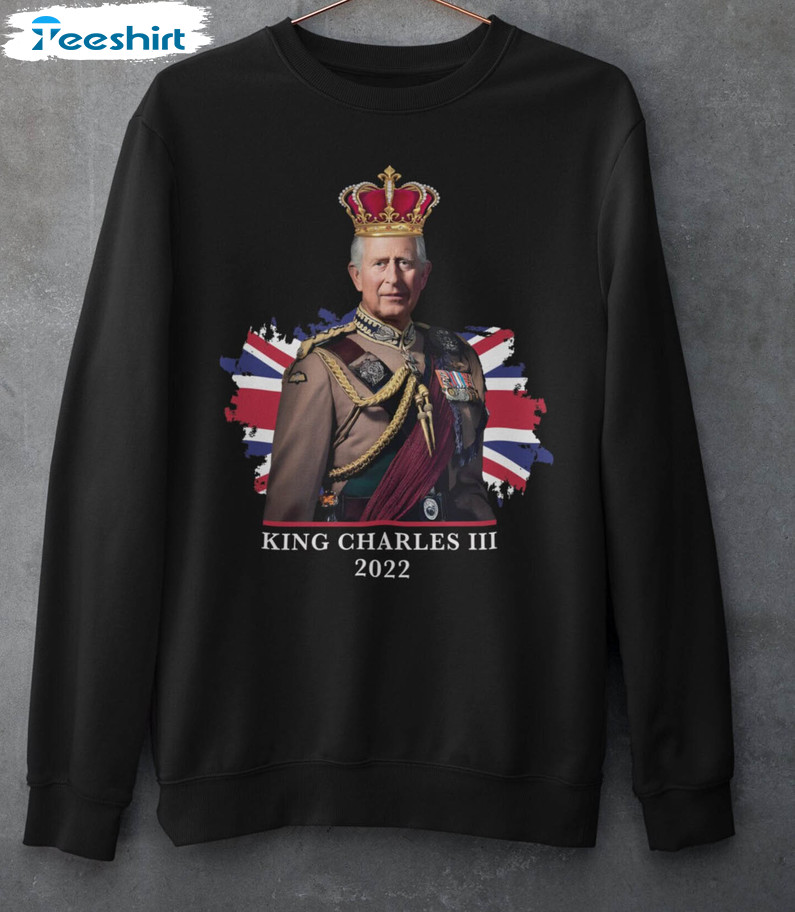King Charles Sweatshirt, Union Jack Queen Elizabeth Royal Souvenir Unisex T-shirt Unisex Hoodie