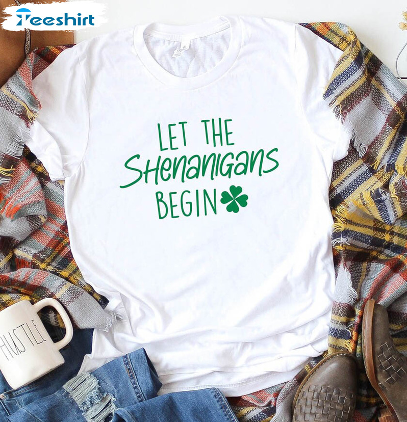 St Patricks Day Vintage Shirt, Let The Shenanigans Begin Short Sleeve Long Sleeve