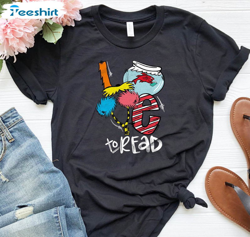 Love Dr Seuss Funny Shirt, Trendy Dr Seuss Day Cat In The Hat Unisex Hoodie Long Sleeve