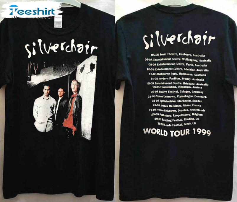 Silverchair World Tour 1999 Shirt, Silverchair Rock Band Short Sleeve Tee Tops