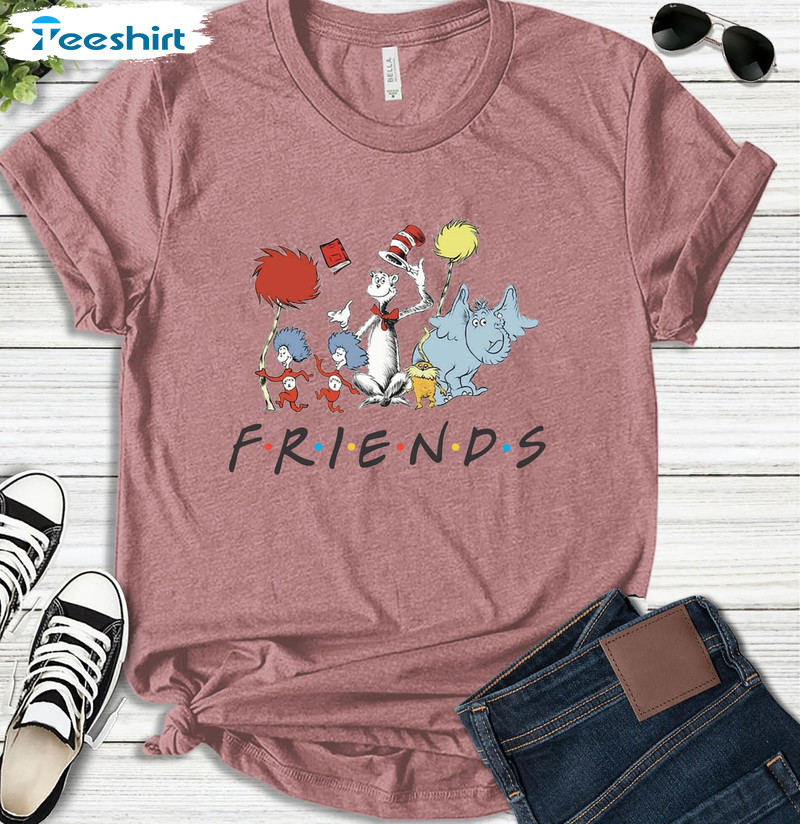 Cat In The Hat Friends Funny Shirt, Thing 1 Thing 2 Long Sleeve Unisex Hoodie