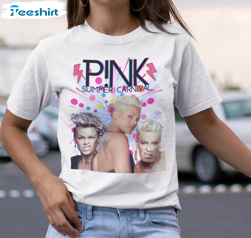 Pink Summer Carnival 2023 Tour Band Vintage Sweatshirt, Short Sleeve