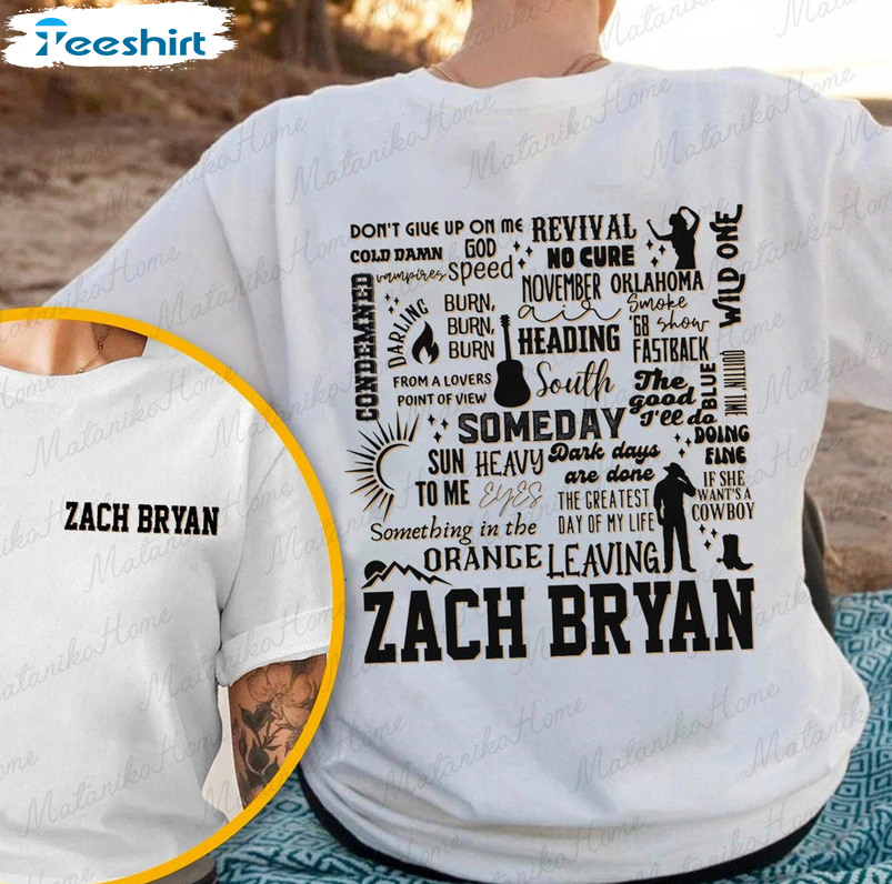 Zach Bryan Tracklist Shirt, Sun To Me Zach Bryan Long Sleeve Unisex Hoodie