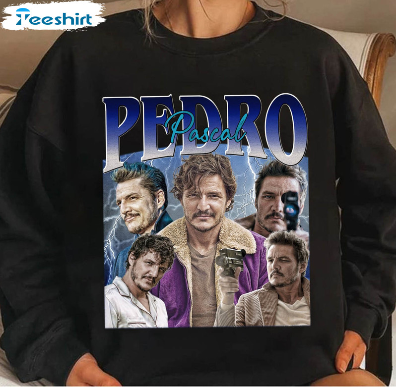 Pedro Pascal Sweatshirt, Actor Pedro Pascal Vintage Unisex T-shirt Long Sleeve