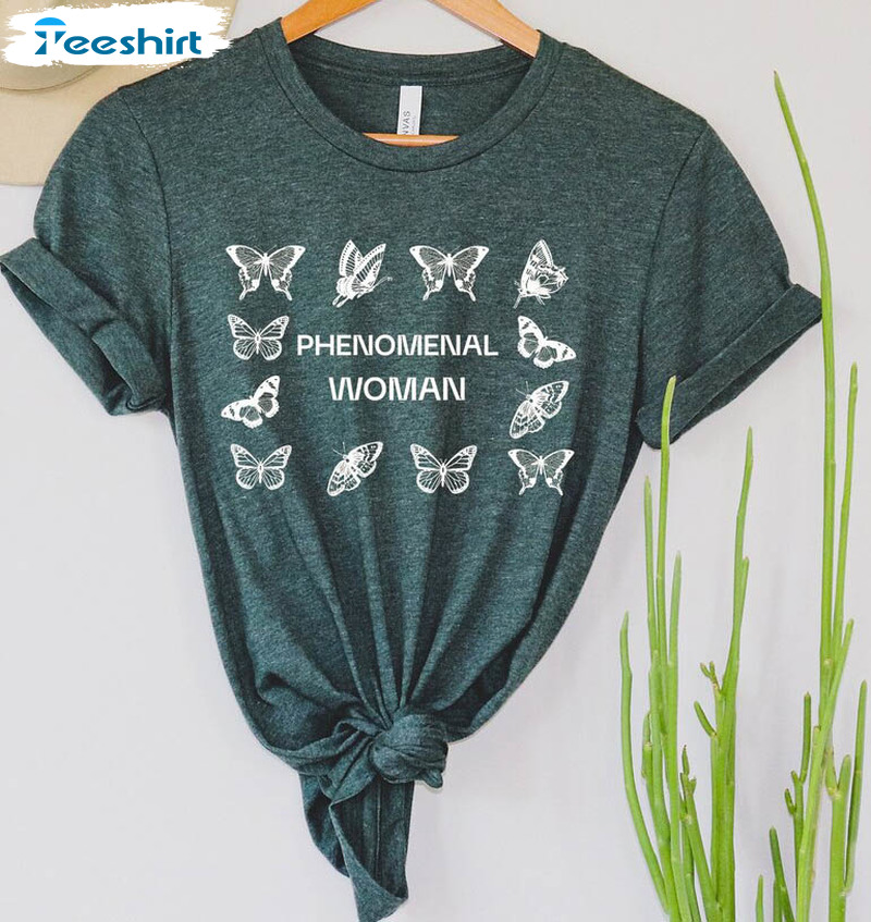 Phenomenal Woman Shirt , Vintage Feminist Long Sleeve Short Sleeve