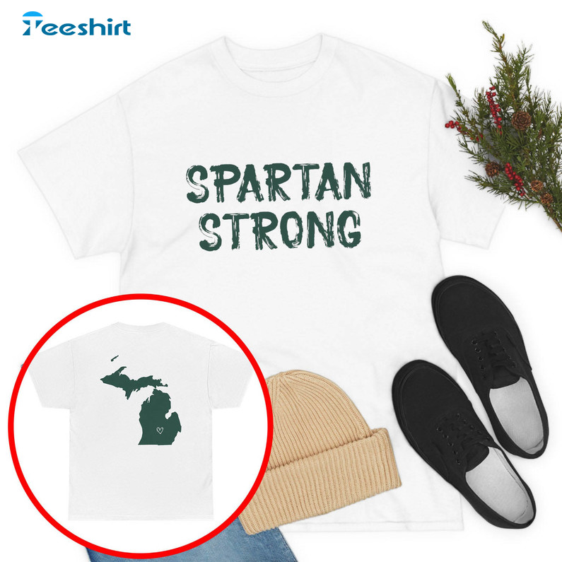 Spartan Strong Sweatshirt, Msu Spartan Strong Trendy Short Sleeve Hoodie