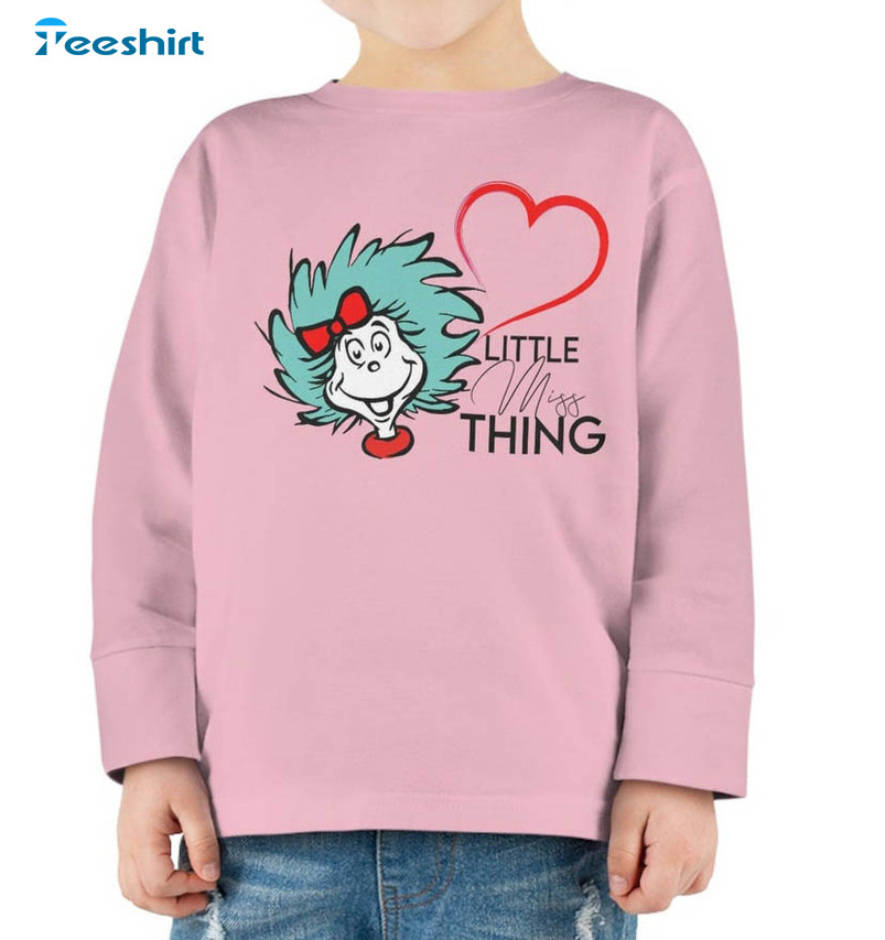 Little Miss Thing Shirt, Funny Dr Seuss Short Sleeve Tee Tops