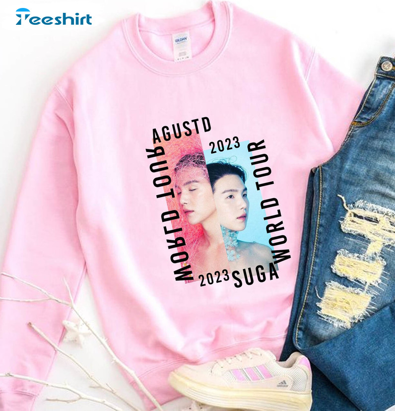 Agust D World Tour Sweatshirt, Min Yoongi Trendy Tee Tops Long Sleeve