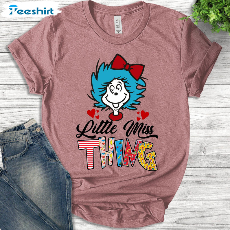 Miss Thing Girl Cute Shirt, Funny Reading Lovers Crewneck Short Sleeve