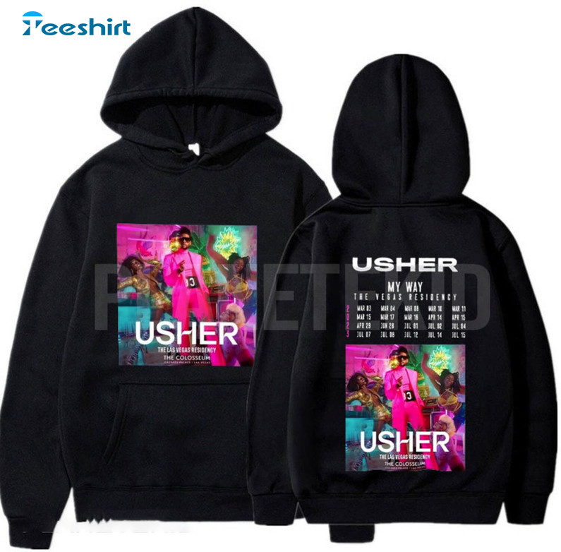 Usher My Way The Vegas Residency Tour 2023 Trendy Sweatshirt, Unisex T-shirt