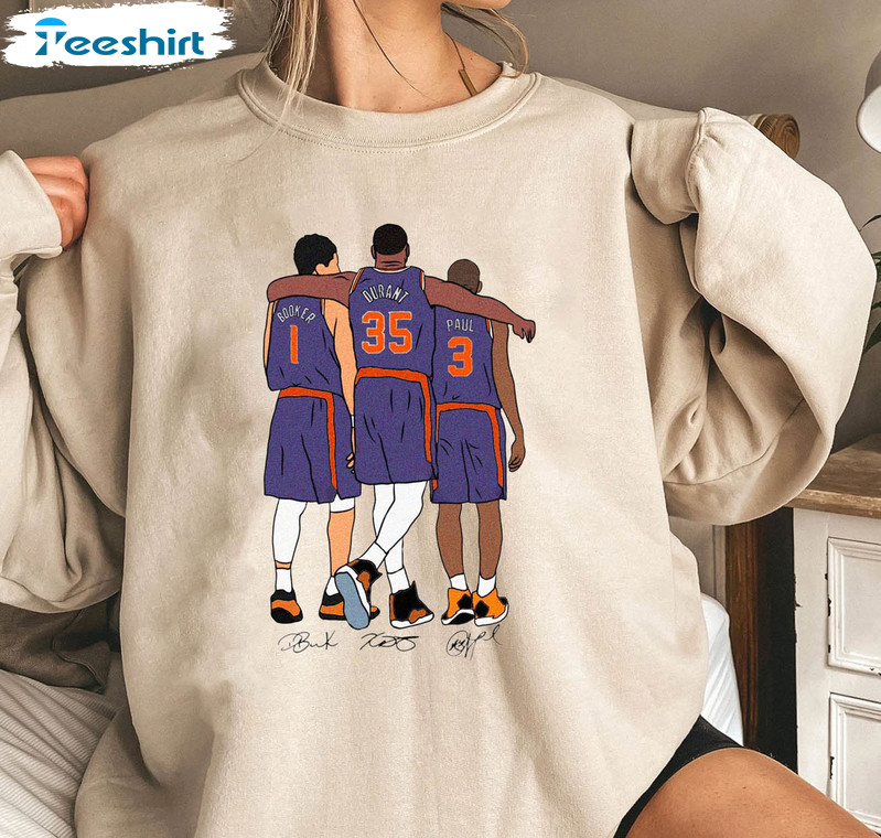 Kevin Durant Suns Vintage Shirt, Durant Cp3 And Devin Booker