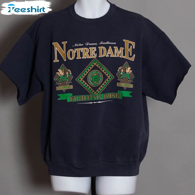 Notre Dame Fighting Irish Shirt, Vintage Short Sleeve Unisex T-shirt