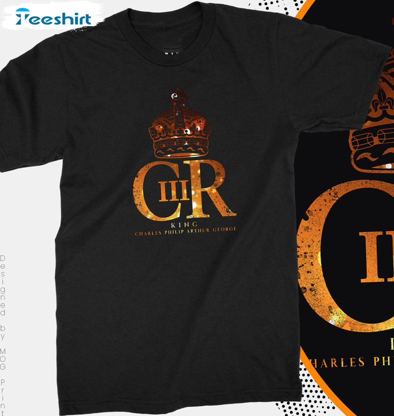 King Of England Shirt, Kings Royal Cypher Cr III Coronation Unisex T-shirt Long Sleeve