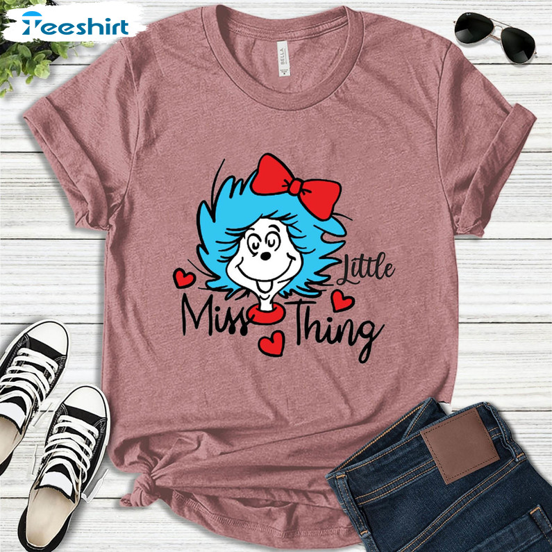 Little Miss Thing Vintage Shirt, Miss Thing Head Unisex Hoodie Long Sleeve