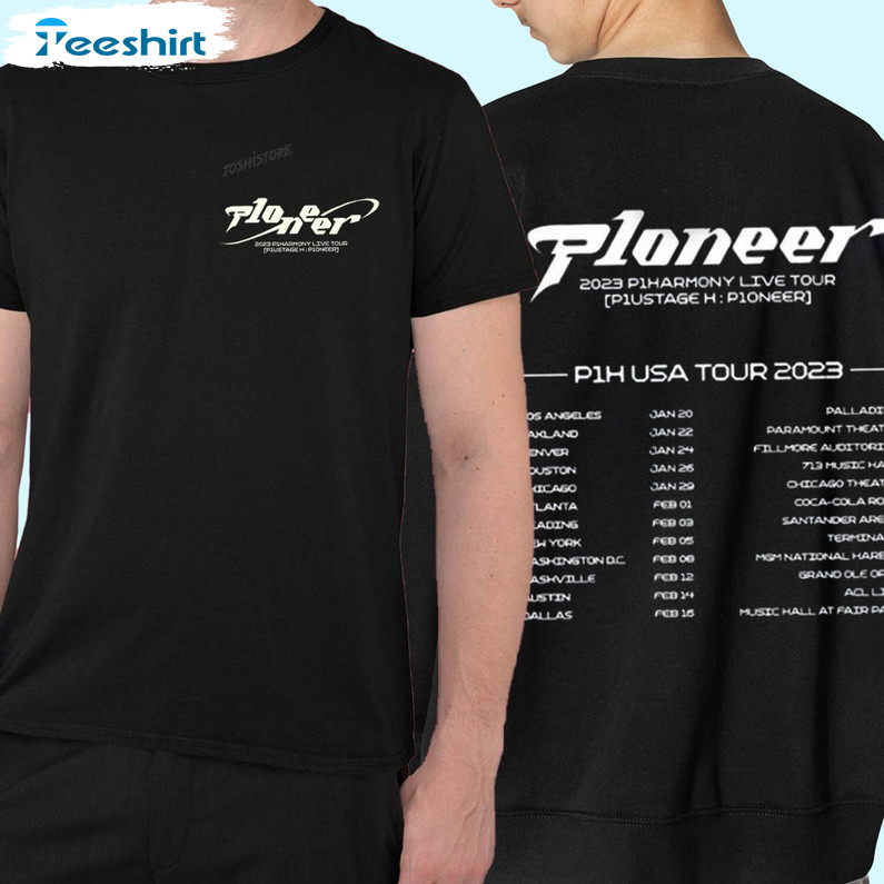 P1harmony P1oneer Live Tour 2023 Trendy Shirt, P1oneer P1harmony Usa Tour Long Sleeve Unisex Hoodie