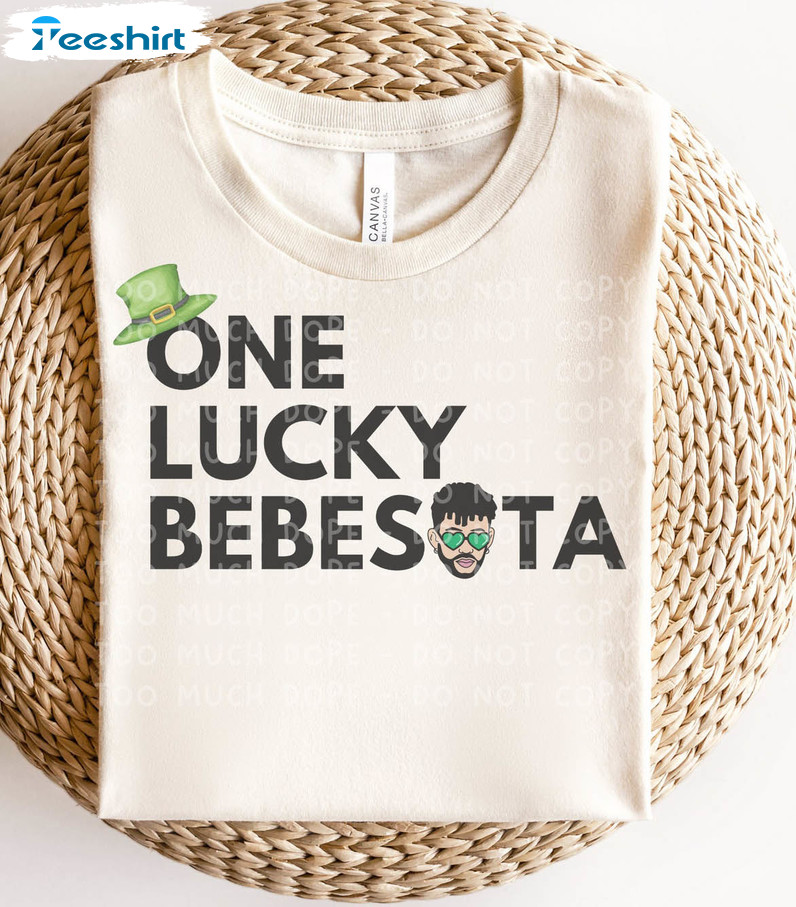 Bad Bunny One Lucky Bebesota Shirt, Funny St Patricks Day Crewneck Unisex Hoodie