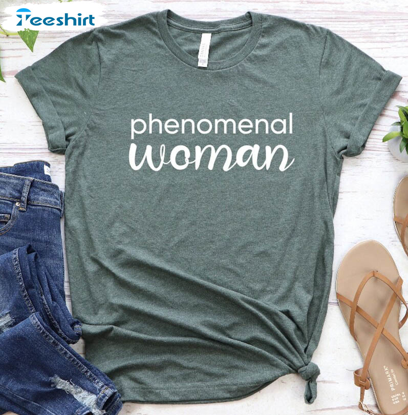 Phenomenal Woman Trendy Shirt, Vintage Crewneck Long Sleeve