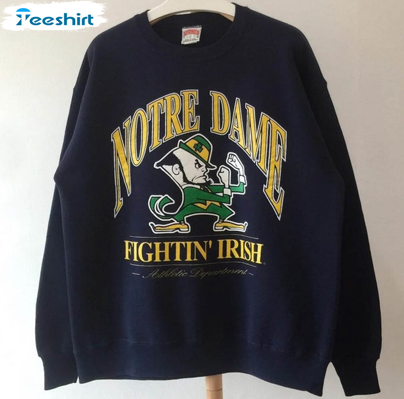 Vintage Notre Dame Fighting Irish Shirt, Trendy Short Sleeve Unisex T-shirt