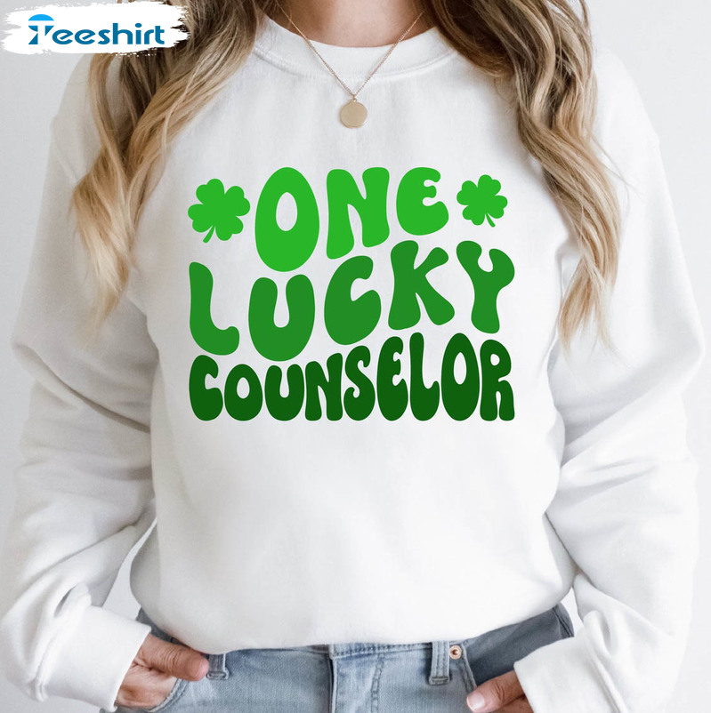 One Lucky Counselor Vintage Shirt, St Patricks Day Unisex Hoodie Long Sleeve