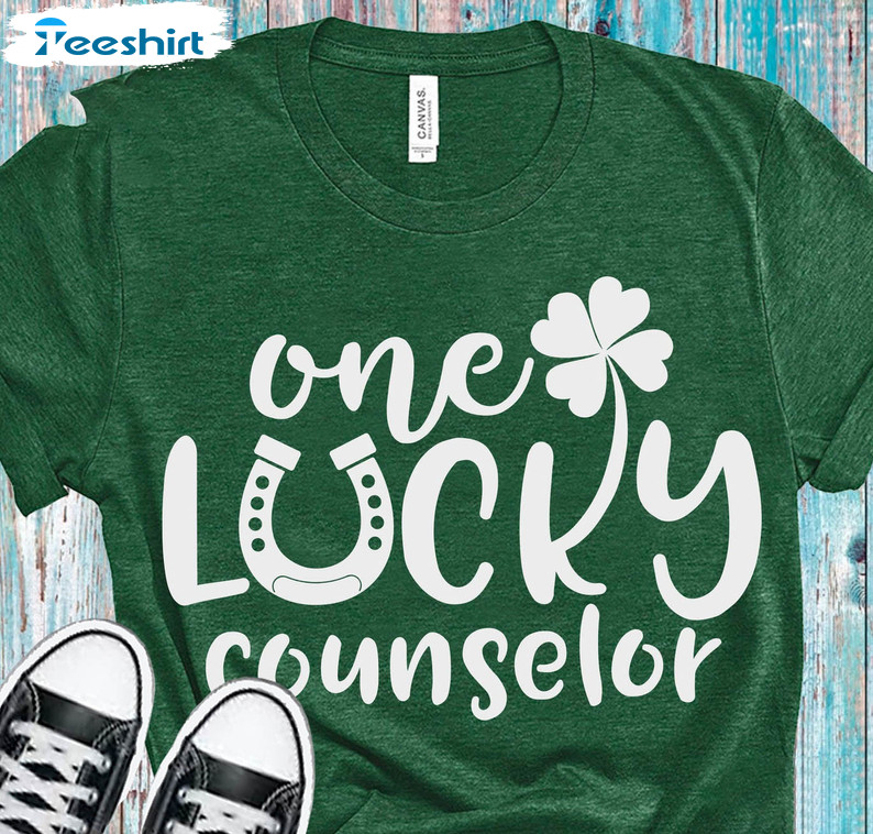 One Lucky Counselor Vintage Shirt, St Patricks Day Long Sleeve Sweatshirt