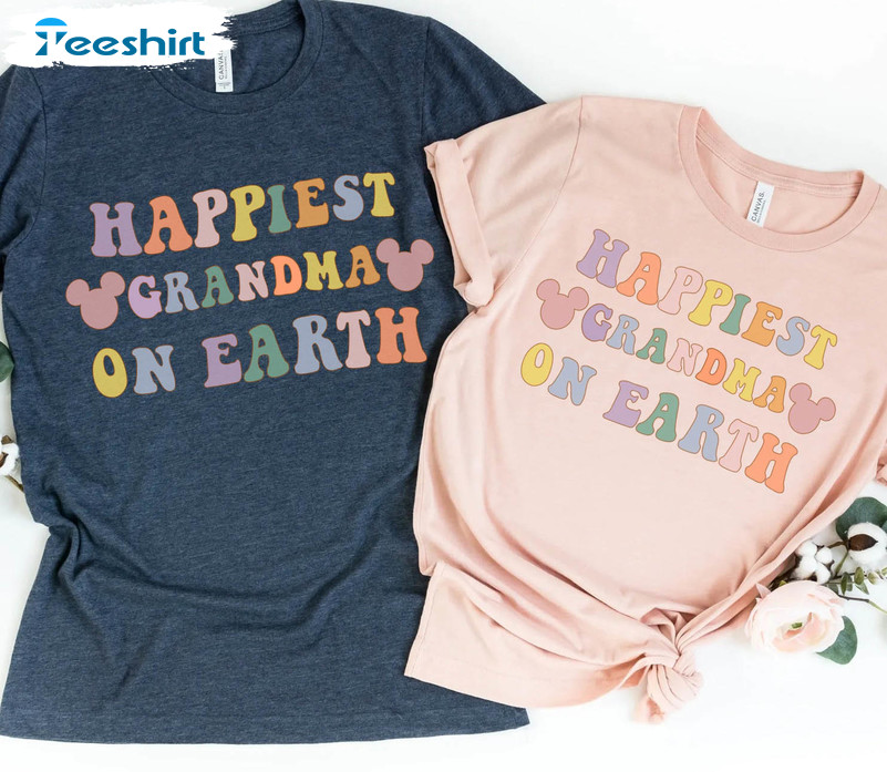 Happiest Grandma On Earth Cute Shirt, Family Trip Disney Crewneck Unisex Hoodie