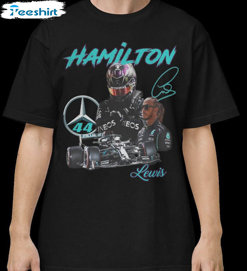 Lewis Hamilton Trendy Shirt, Formula 1 Mercedes Benz Racing Unisex Hoodie Short Sleeve