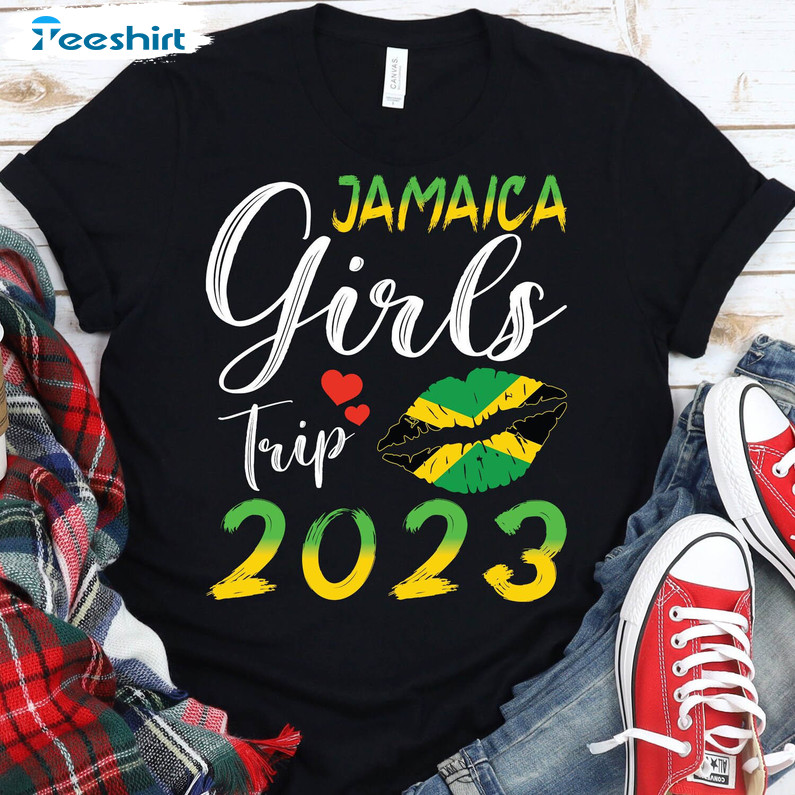 Jamaica Girls Trip 2023 Vintage Shirt, Trendy Girls Weekend Crewneck Unisex Hoodie