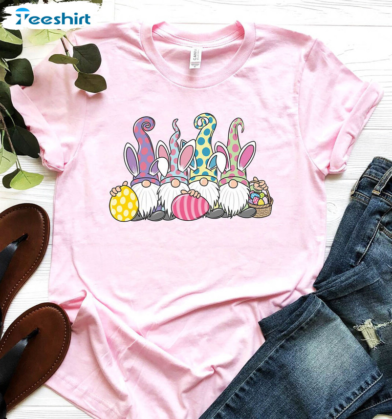 Cute Easter Gnomes Shirt, Funny Easter Gnome Lover Long Sleeve Sweatshirt