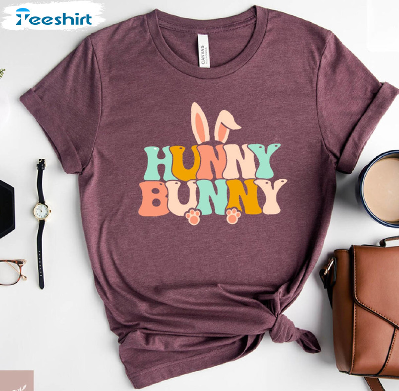 Hunny Bunny Easter Shirt, Trendy Easter Bunny Unisex Hoodie Crewneck