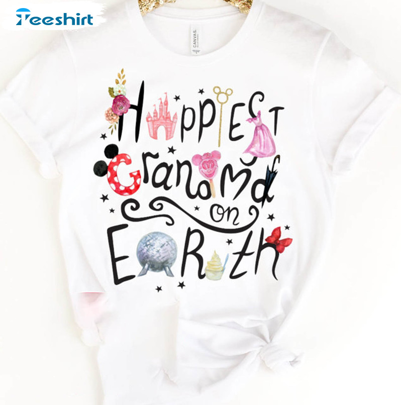 Happiest Grandma On Earth Disney Shirt, Matching Family Short Sleeve Crewneck