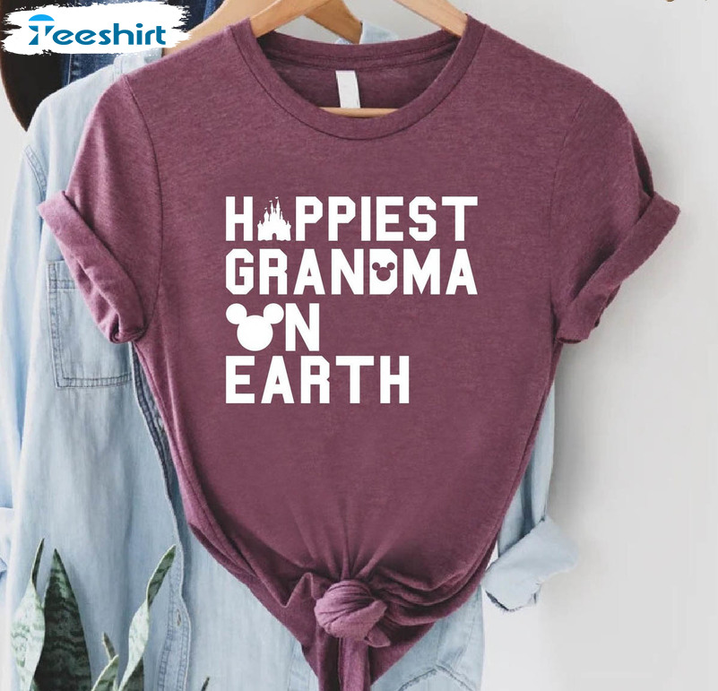 Happiest Grandma On Earth Vintage Shirt, Disney Castle Mickey Unisex Hoodie Tee Tops