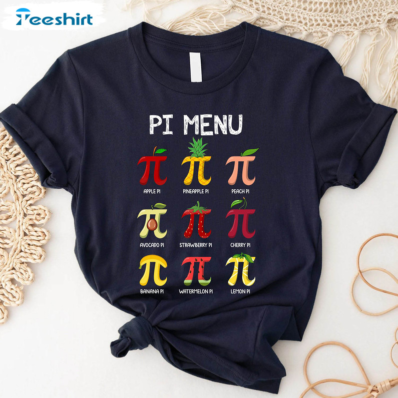 Happy Pi Day Math Teacher Shirt, Pi Menu Math Teacher Crewneck Unisex Hoodie