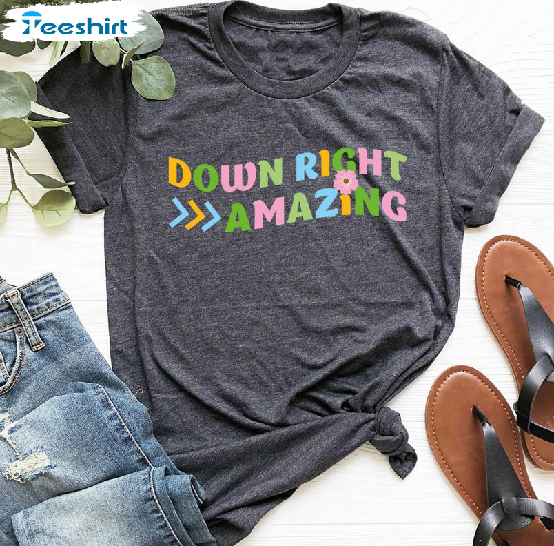 Down Right Amazing Vintage Shirt, Floral Down Syndrome Short Sleeve Long Sleeve